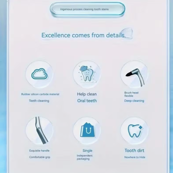 Plaque-Removing Manual Tooth Stain Cleaning Brush