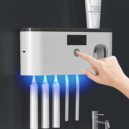 Smart Toothbrush Sanitizer with Automatic Toothpaste Dispenser