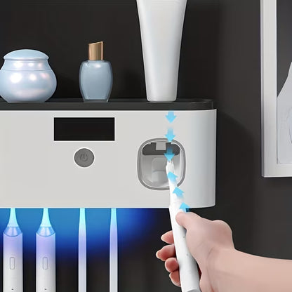 Smart Toothbrush Sanitizer with Automatic Toothpaste Dispenser