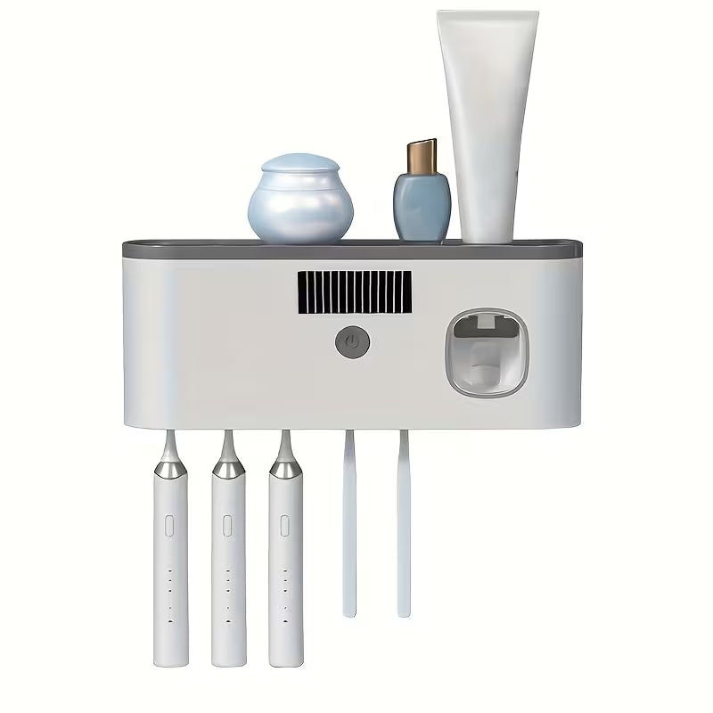 Smart Toothbrush Sanitizer with Automatic Toothpaste Dispenser