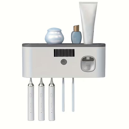 Smart Toothbrush Sanitizer with Automatic Toothpaste Dispenser