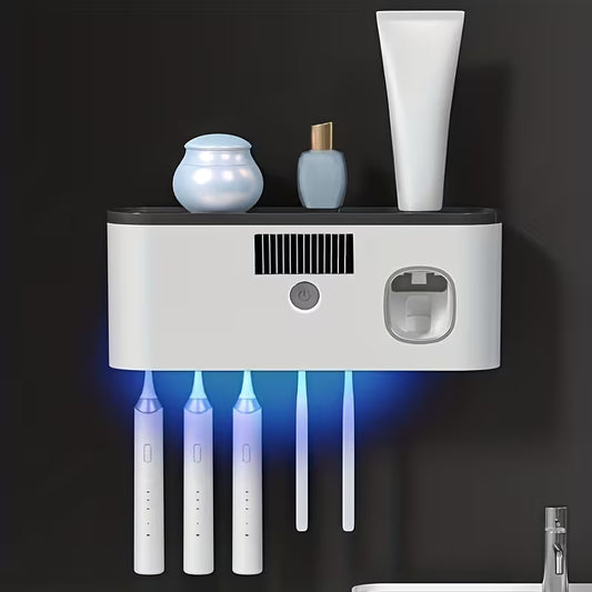 Smart Toothbrush Sanitizer with Automatic Toothpaste Dispenser