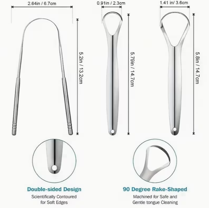 3pcs stainless steel spoon tongue scraper