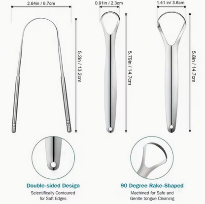 3pcs stainless steel spoon tongue scraper